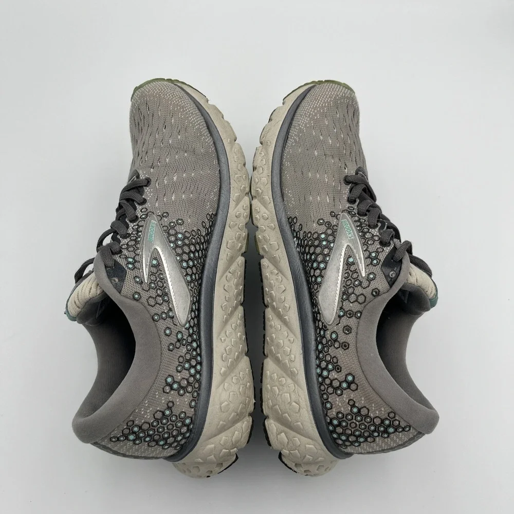 Brooks Glycerin 17 Running Walking Shoes Sneakers Gray Green Womens 7 B Athletic